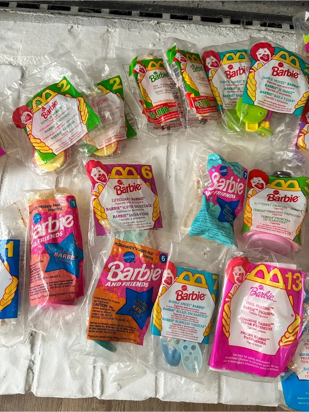 McDonald's Happy Meal Toys Bags Barbie Tarzan Mickey Ty Lot- 40 See All Pictures